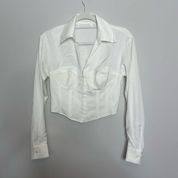 ASTR the Label JOREE COLLARED LONG SLEEVE CORSET TOP NWOT - Picture 6 of 10